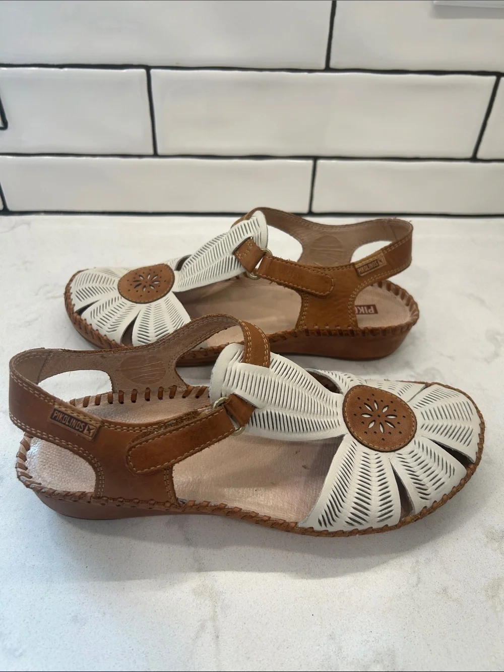 PIKOLINOS WOMEN'S P. VALLARTA Sandals Coastal Leather Comfort Size 38 / 8.5